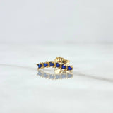 Piercing Linea 0.6gr / 1.3cm / Royal Blue Zircons Lobster Claw 18K Yellow Gold (Jewel)