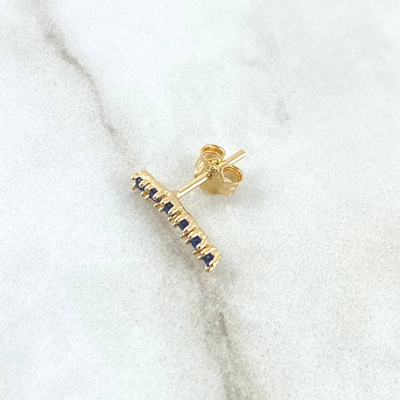 Piercing Linea 0.6gr / 1.3cm / Royal Blue Zircons Lobster Claw 18K Yellow Gold (Jewel)