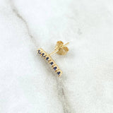Piercing Linea 0.6gr / 1.3cm / Royal Blue Zircons Lobster Claw 18K Yellow Gold (Jewel)