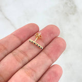 Piercing Linea 0.6gr / 1.3cm / Royal Blue Zircons Lobster Claw 18K Yellow Gold (Jewel)