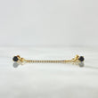 Double Pendant Piercing 0.8gr / 4cm / Thread Bead Black Zircon Yellow Gold 18K (Jewel)