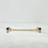 Double Pendant Piercing 0.8gr / 4cm / Thread Bead Black Zircon Yellow Gold 18K (Jewel)