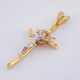 Pendant Cross Christ Wheel 5.25 g / 1 3/4 in Three Golds 18K