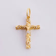 Pendant Cross Christ 1.95 g / 1 1/4 in Two-Tone Yellow White Gold 18K