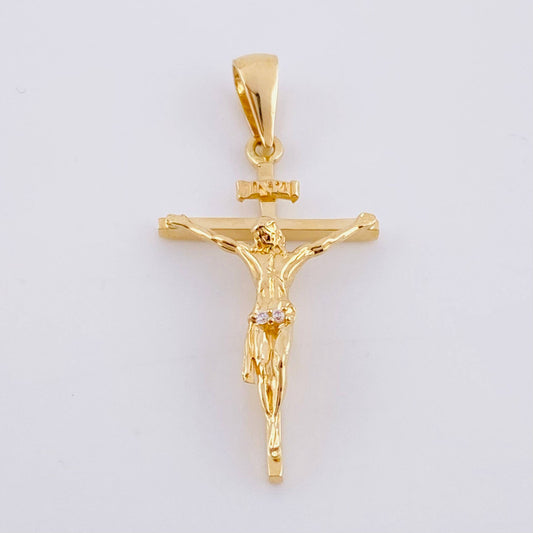 Dije Cruz Cristo 2.4 g / 1 1/4 in Oro Amarillo 18K