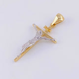 Dije Cruz Cristo 2.35 g / 1 1/2 in Dos Oros Amarillo Blanco 18K