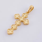 Dije Cruz Trebol Diamantado 2.55 g / 1 1/4 in Oro Amarillo 18K