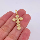 Dije Cruz Trebol Diamantado 2.55 g / 1 1/4 in Oro Amarillo 18K