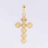 Dije Cruz Trebol Diamantado 2.55 g / 1 1/4 in Oro Amarillo 18K