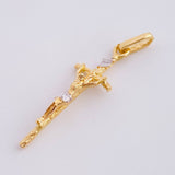 Dije Cruz Cristo 1.35 g / 1 1/4 in Dos Oros Amarillo Blanco 18K