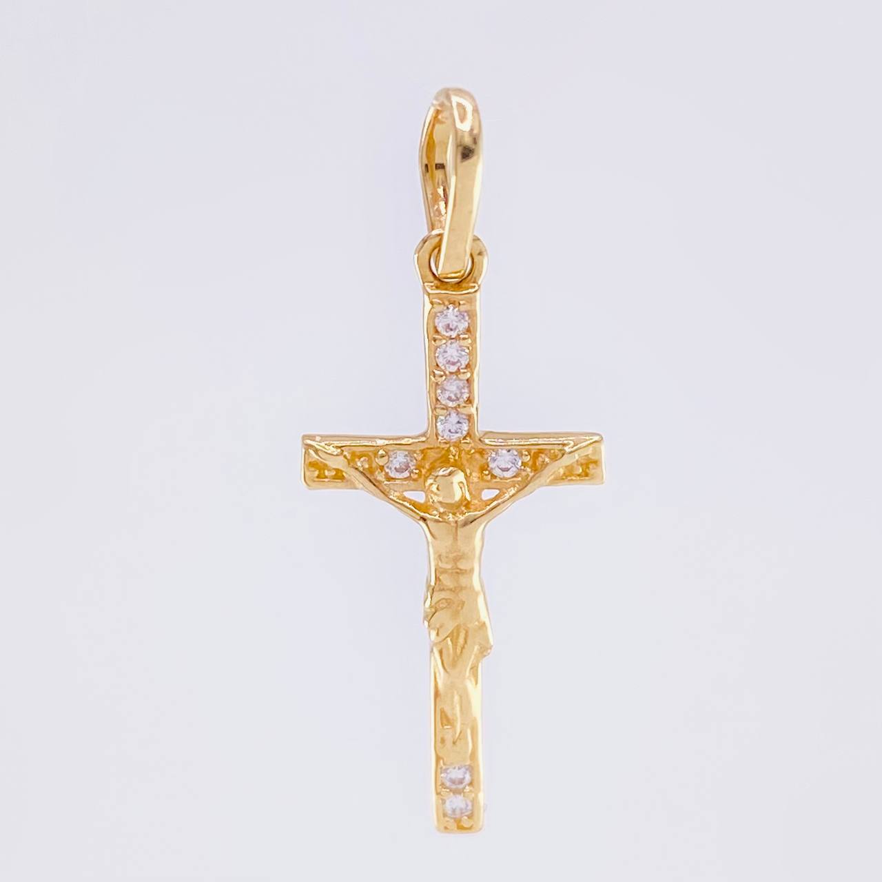 Dije Cruz Cristo 0.9 g / 1 in Oro Amarillo 18K