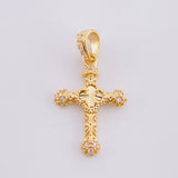 Dije Cruz Trebol Tupida 1.25 g / 1 in Oro Amarillo 18K