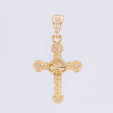 Dije Cruz Trebol Tupida 1.25 g / 1 in Oro Amarillo 18K