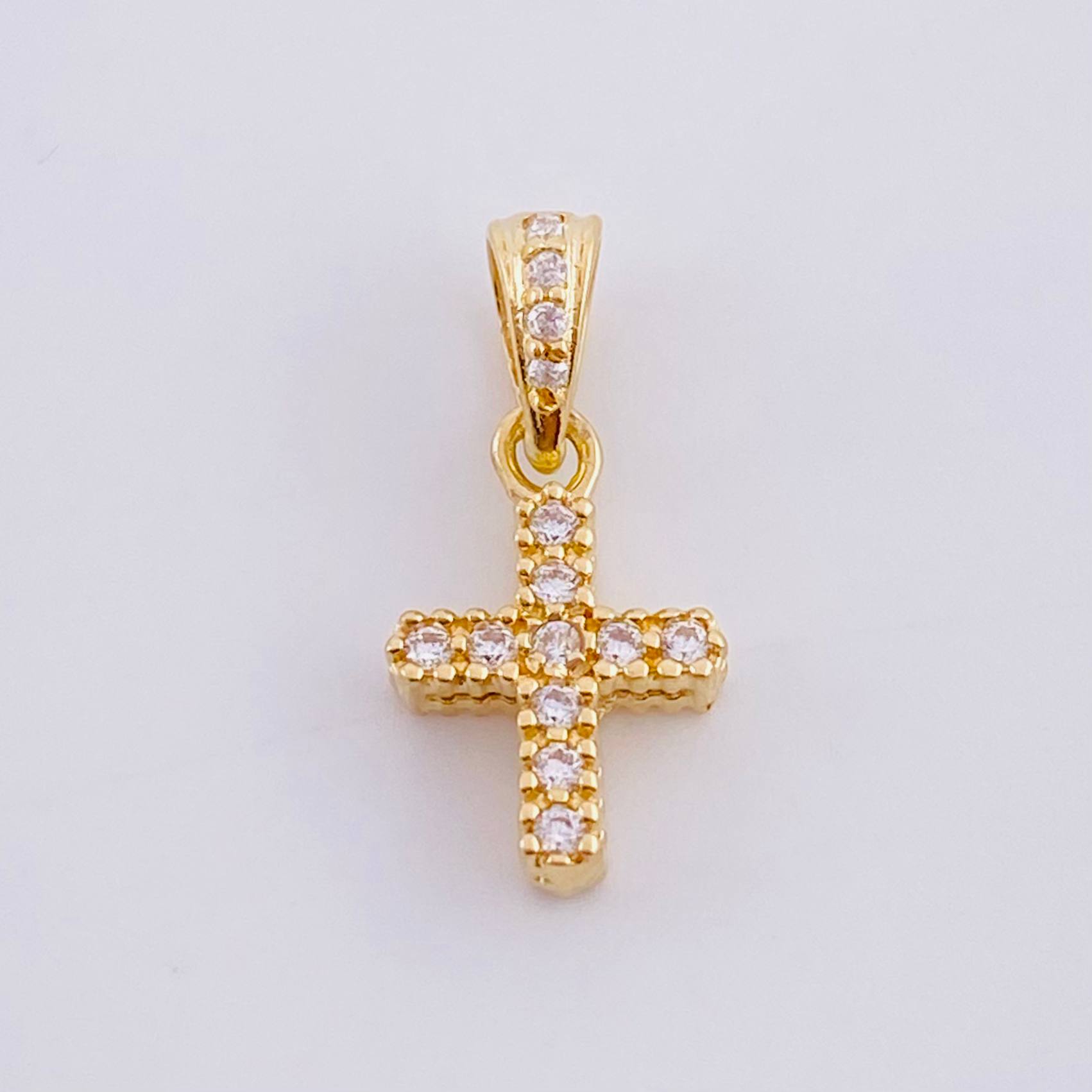 Dije Cruz Doble Faz 1 g / 1/2 in Oro Amarillo 18K
