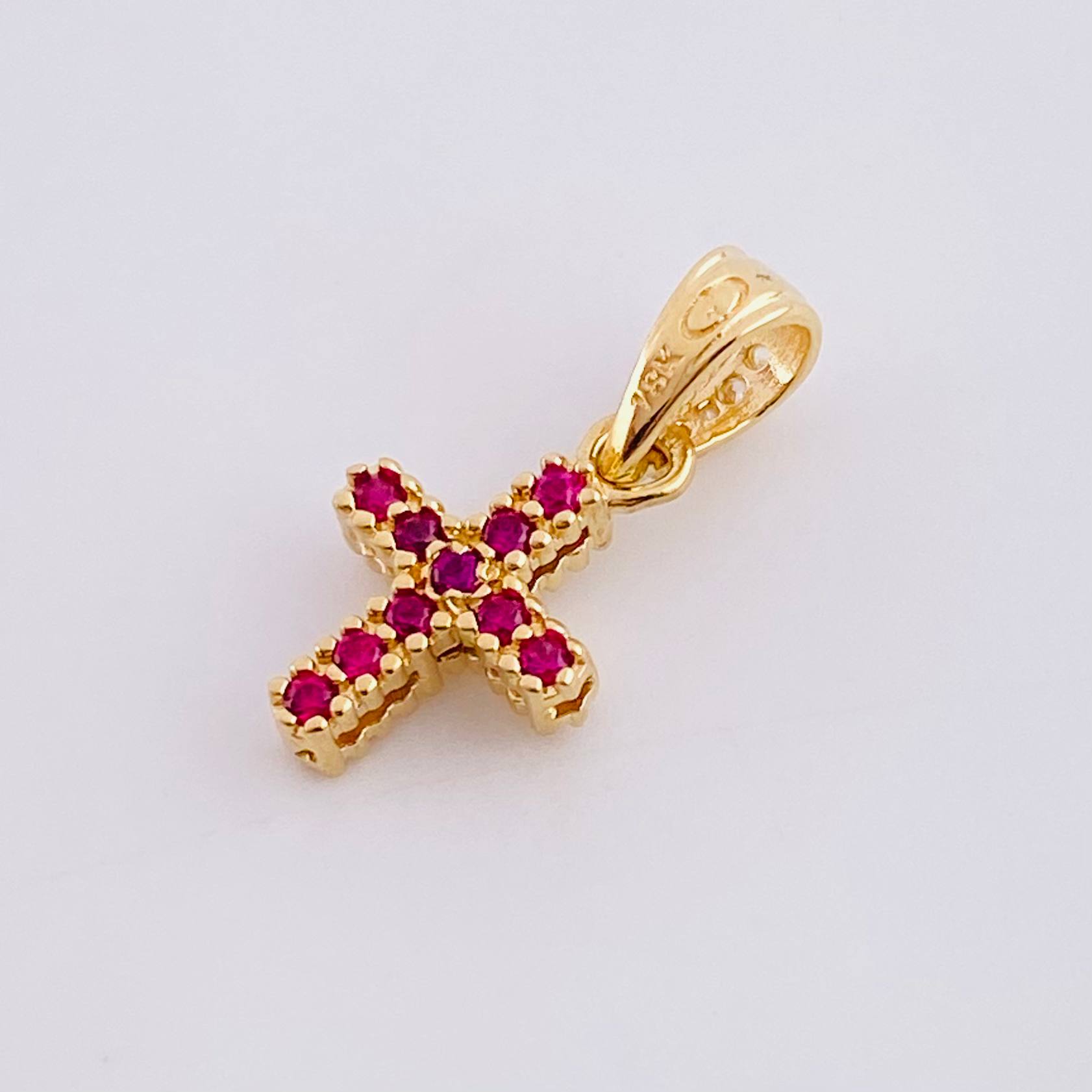 Dije Cruz Doble Faz 1 g / 1/2 in Oro Amarillo 18K