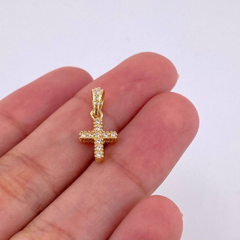 Dije Cruz Doble Faz 1 g / 1/2 in Oro Amarillo 18K