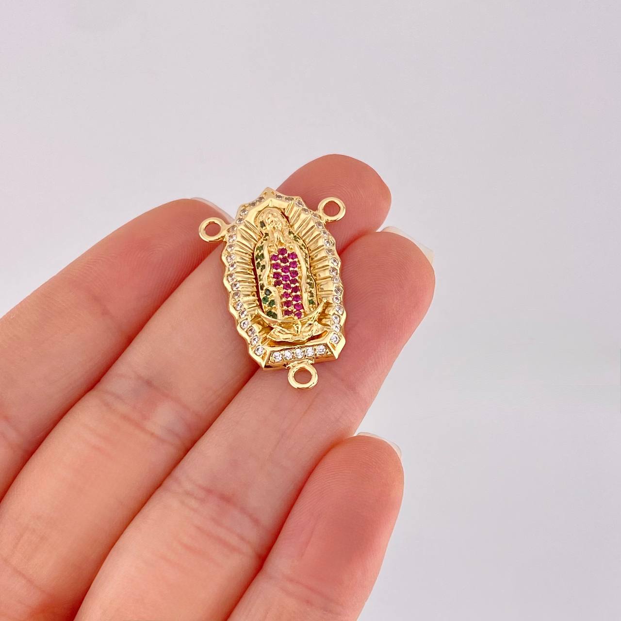 Charm Crucero Virgen de Guadalupe 4.75g / 3/4 in Yellow Gold 18K