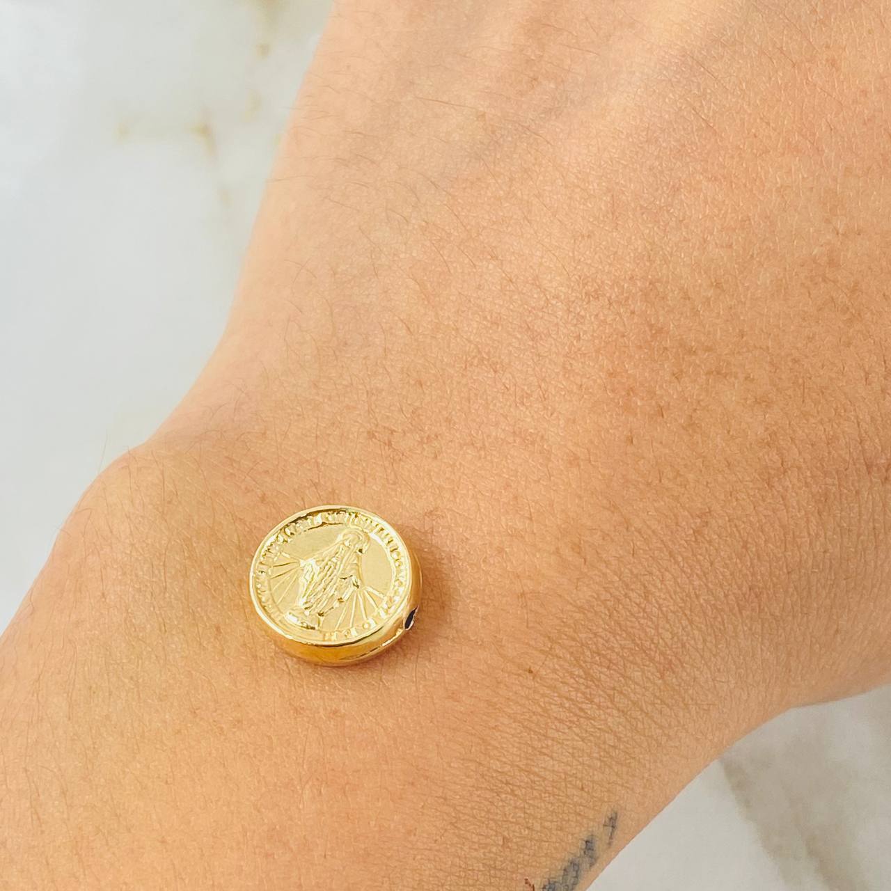 Herraje Tambor Virgen Milagrosa 0.75 g / 1/2 in Oro Amarillo 18K