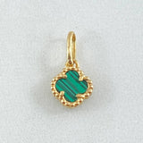 Dije Trebol Verde 0.95gr / 1/2 in / Oro Amarillo Nac.Esp. 18K