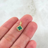 Dije Trebol Verde 0.95gr / 1/2 in / Oro Amarillo Nac.Esp. 18K