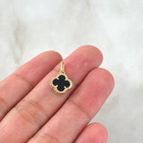 Clover Pendant Black 1.25gr / 1.7cm / 18K Yellow Gold Nac.Esp. ©