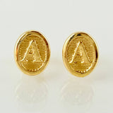 Stud Earrings Letter A 0.8gr / 7.4mm Yellow Gold 18K *