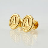Stud Earrings Letter A 0.8gr / 7.4mm Yellow Gold 18K *