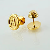 Stud Earrings Letter A 0.8gr / 7.4mm Yellow Gold 18K *