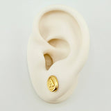 Stud Earrings Letter A 0.8gr / 7.4mm Yellow Gold 18K *