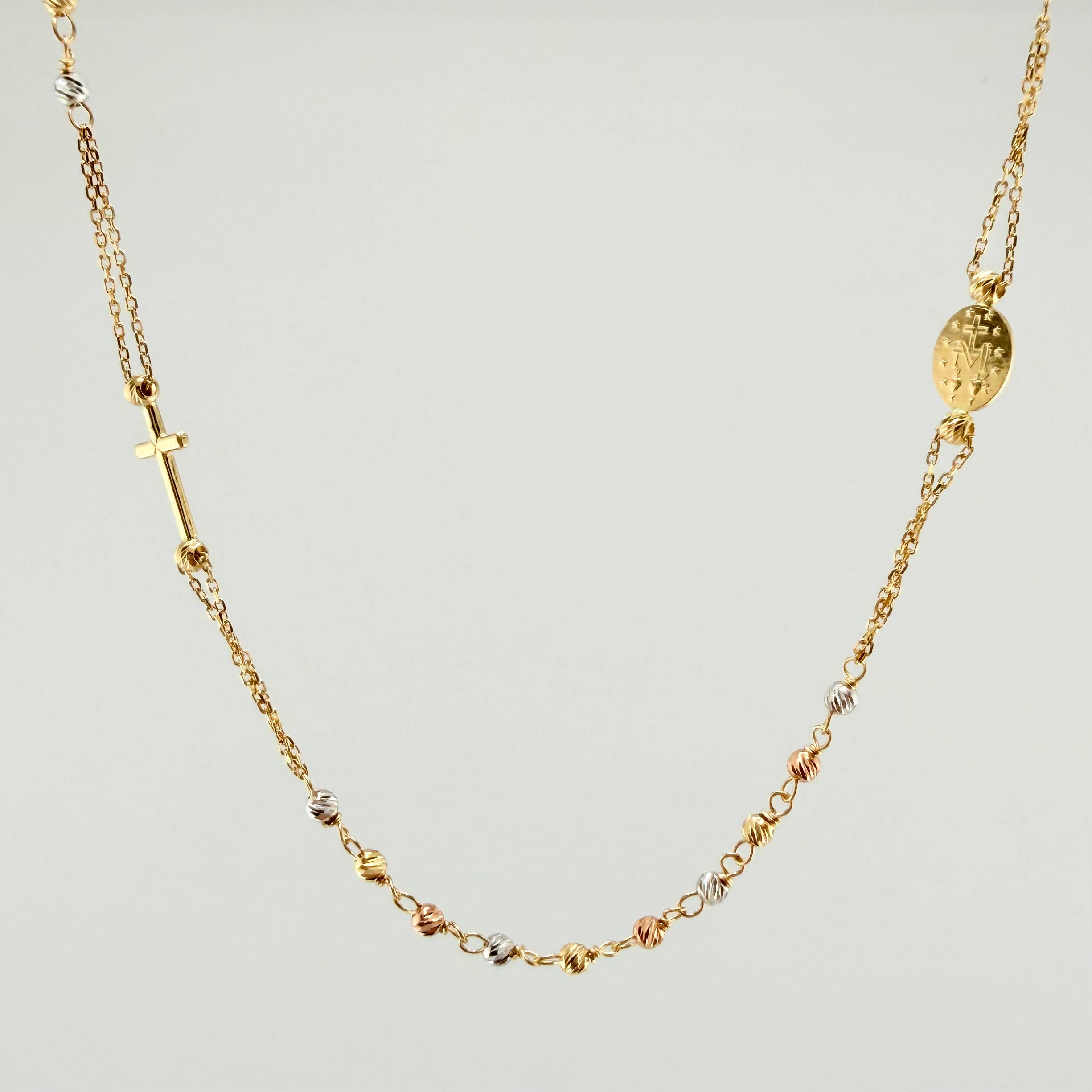 Cadena Denario 3.8gr / 17 3/4 in / 3mm Tres Oros +4 18K ©