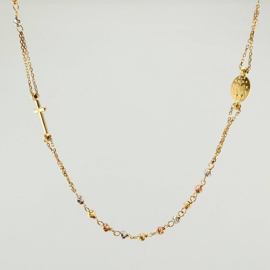 Cadena Denario 3.8gr / 17 3/4 in / 3mm Tres Oros +4 18K ©