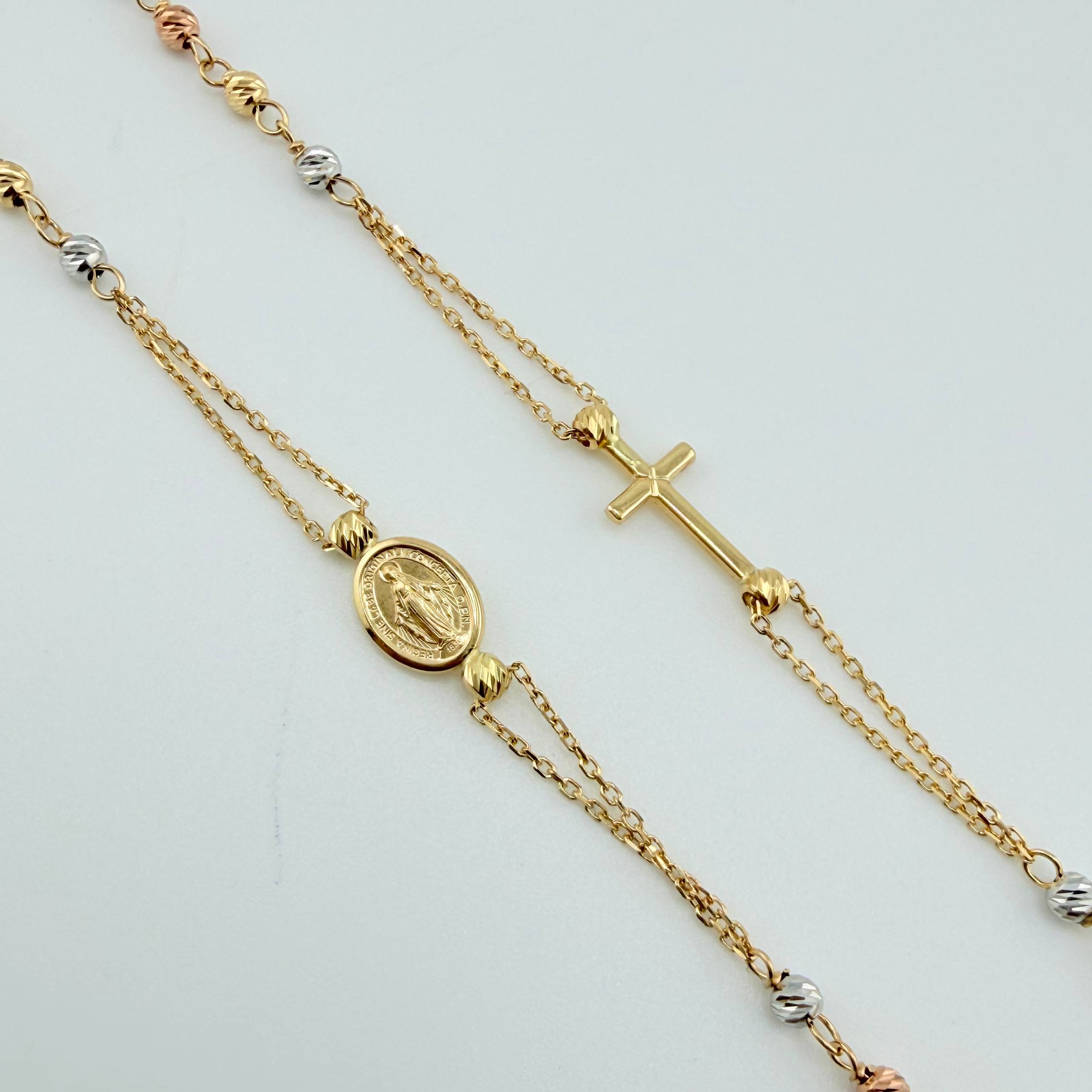 Cadena Denario 3.8gr / 17 3/4 in / 3mm Tres Oros +4 18K ©