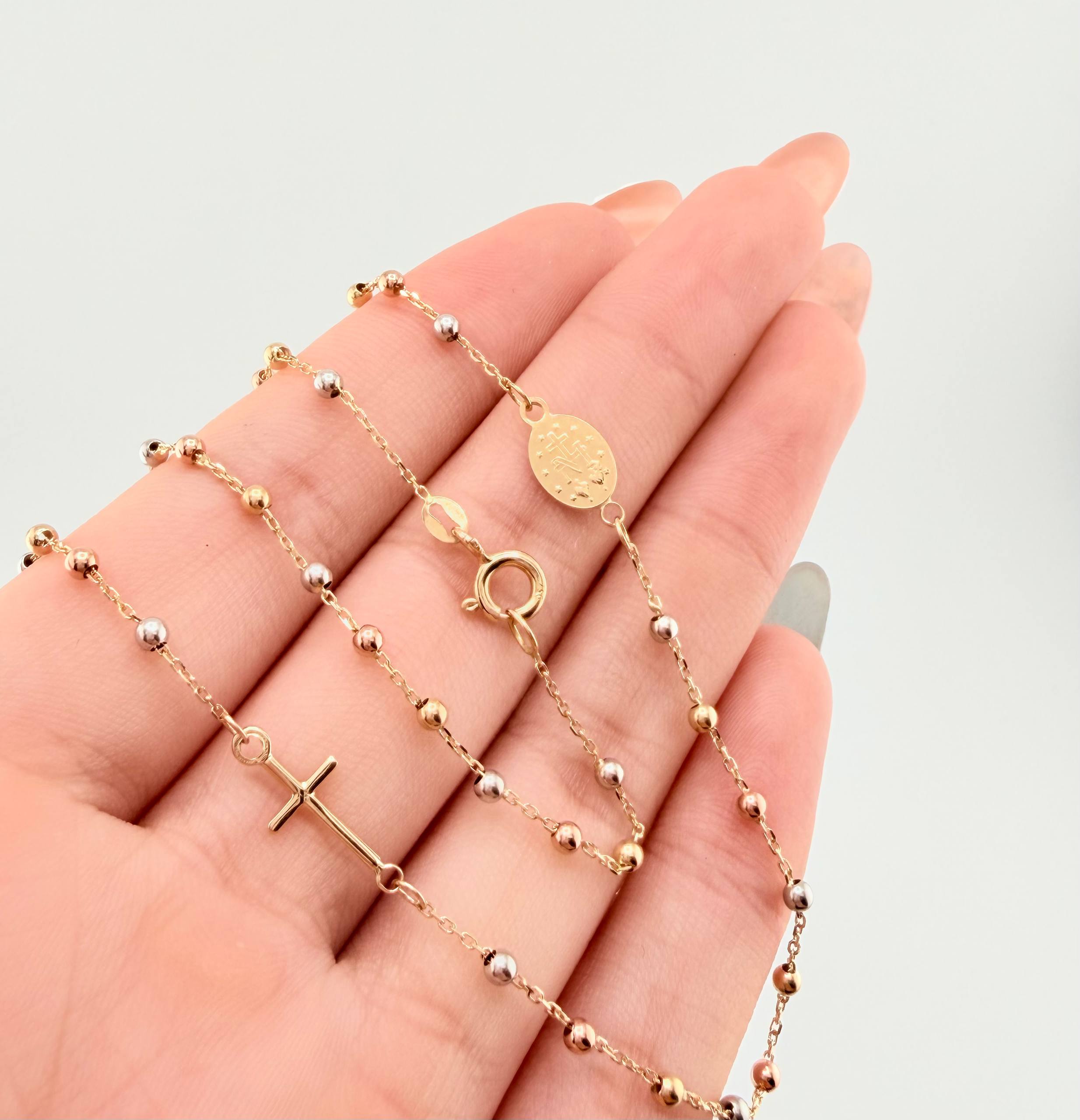 Cadena Denario 2.9gr / 17 3/4 in / 3mm Tres Oros +4 18K *