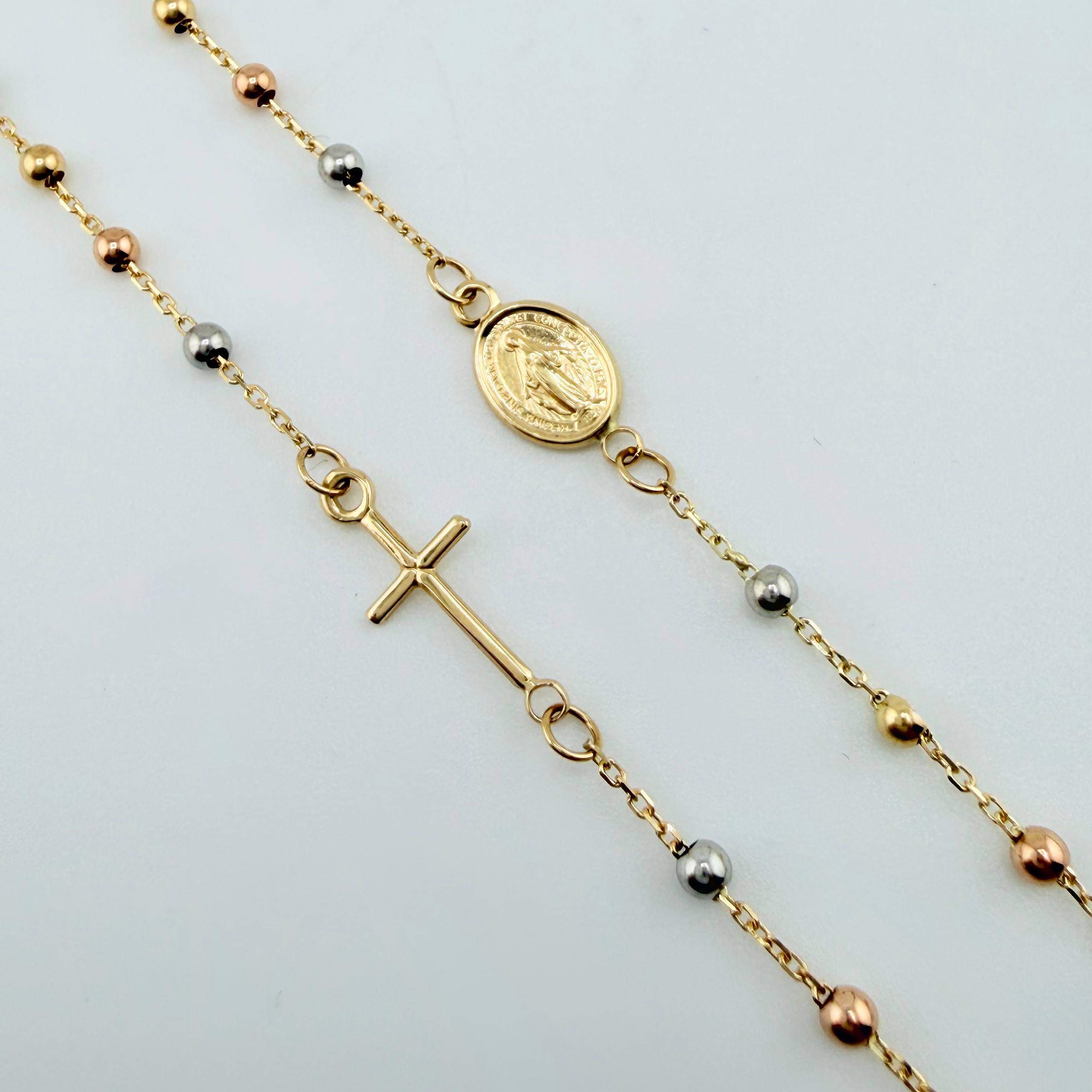 Cadena Denario 2.9gr / 17 3/4 in / 3mm Tres Oros +4 18K *