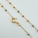 Cadena Denario 3.8gr / 17 3/4 in / 3mm Tres Oros +4 18K *