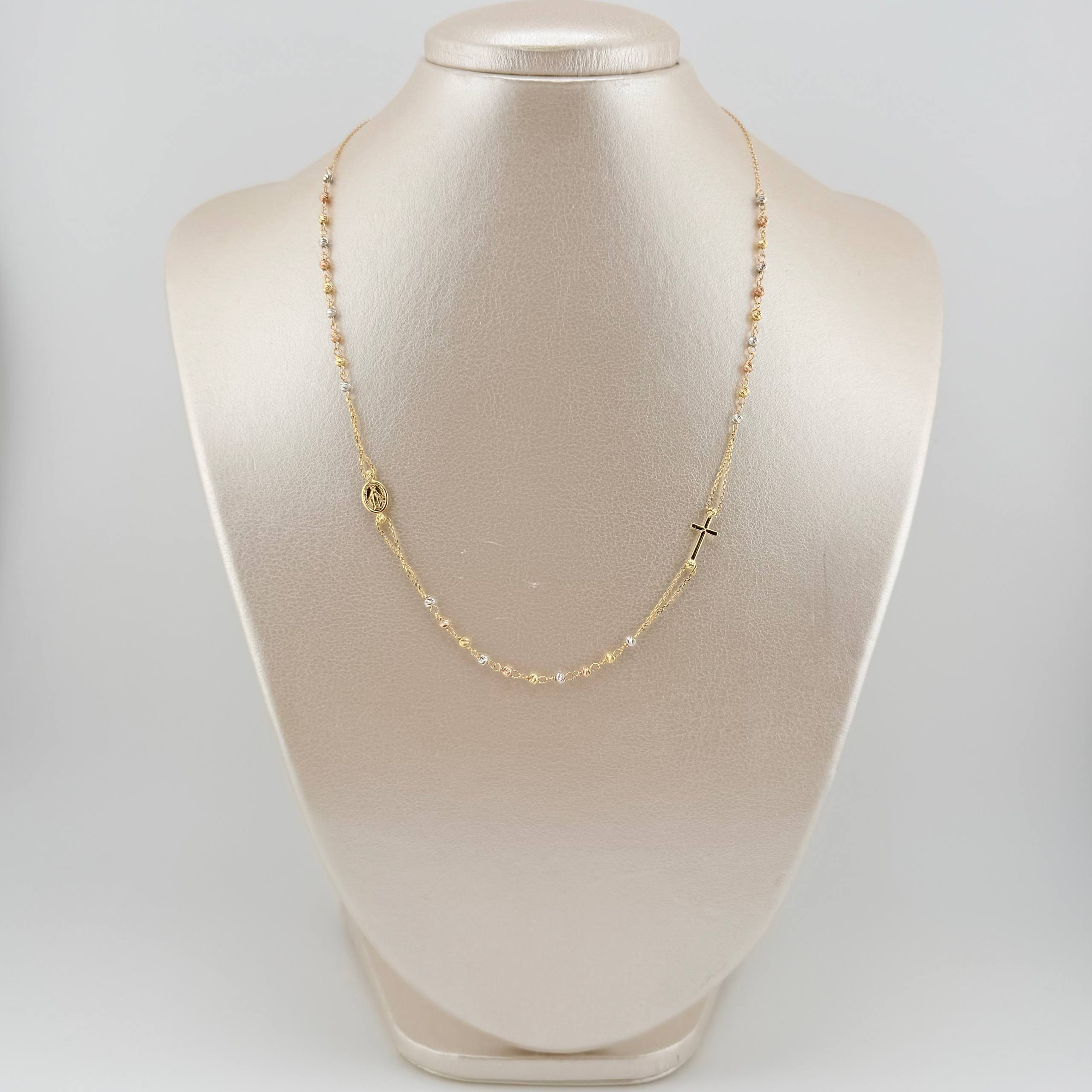 Cadena Denario 3.8gr / 17 3/4 in / 3mm Tres Oros +4 18K ©