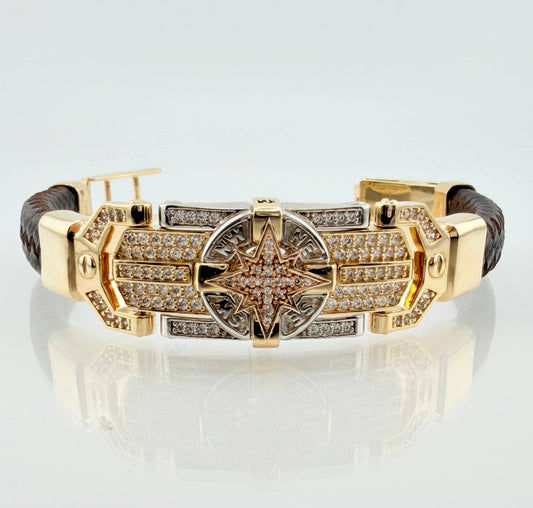 Pulso estrella 39.5gr / 8 1/2 in / 9.4mm Tres Oro18K ©