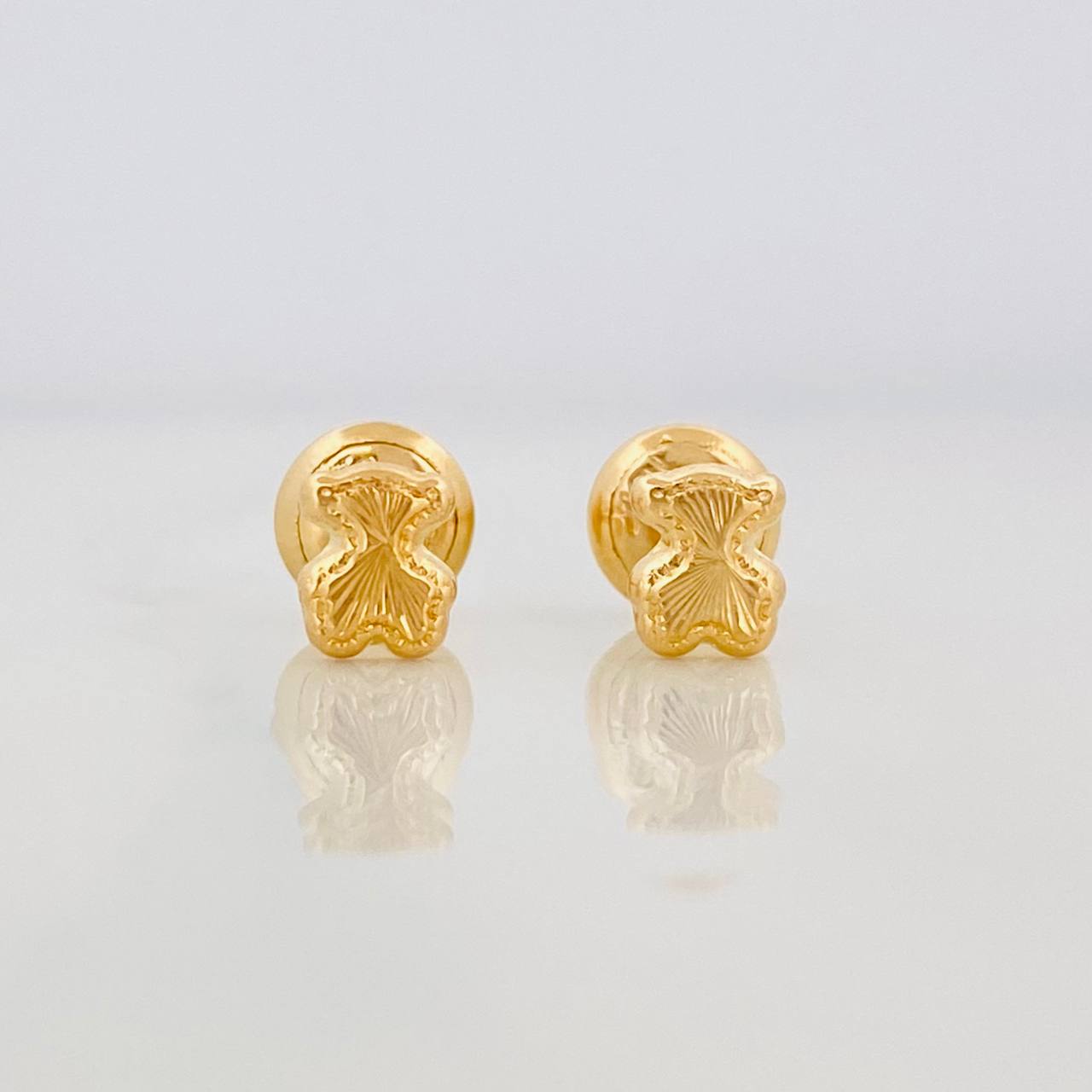 Bear Ts Stud Earrings 0.6g / in / 4mm 18K Yellow Gold