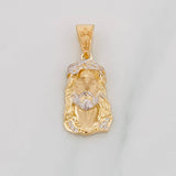 Christ Face Pendant 3.45g / 1 1/4 in Two-Tone Yellow White Gold 18K