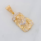 Christ Face Pendant 3.45g / 1 1/4 in Two-Tone Yellow White Gold 18K