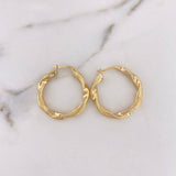Hoop Earrings Weigh 3.15gr / 3cm / Striped Spiral 18K Yellow Gold #