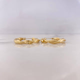 Hoop Earrings Weigh 3.15gr / 3cm / Striped Spiral 18K Yellow Gold #