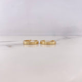 Candongas Andy 1.85gr / 2cm / Rayadas Oro Amarillo 18K #