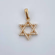 Pendant Star of David 1.55gr / 2.2cm / White Zircons 18K Yellow Gold &