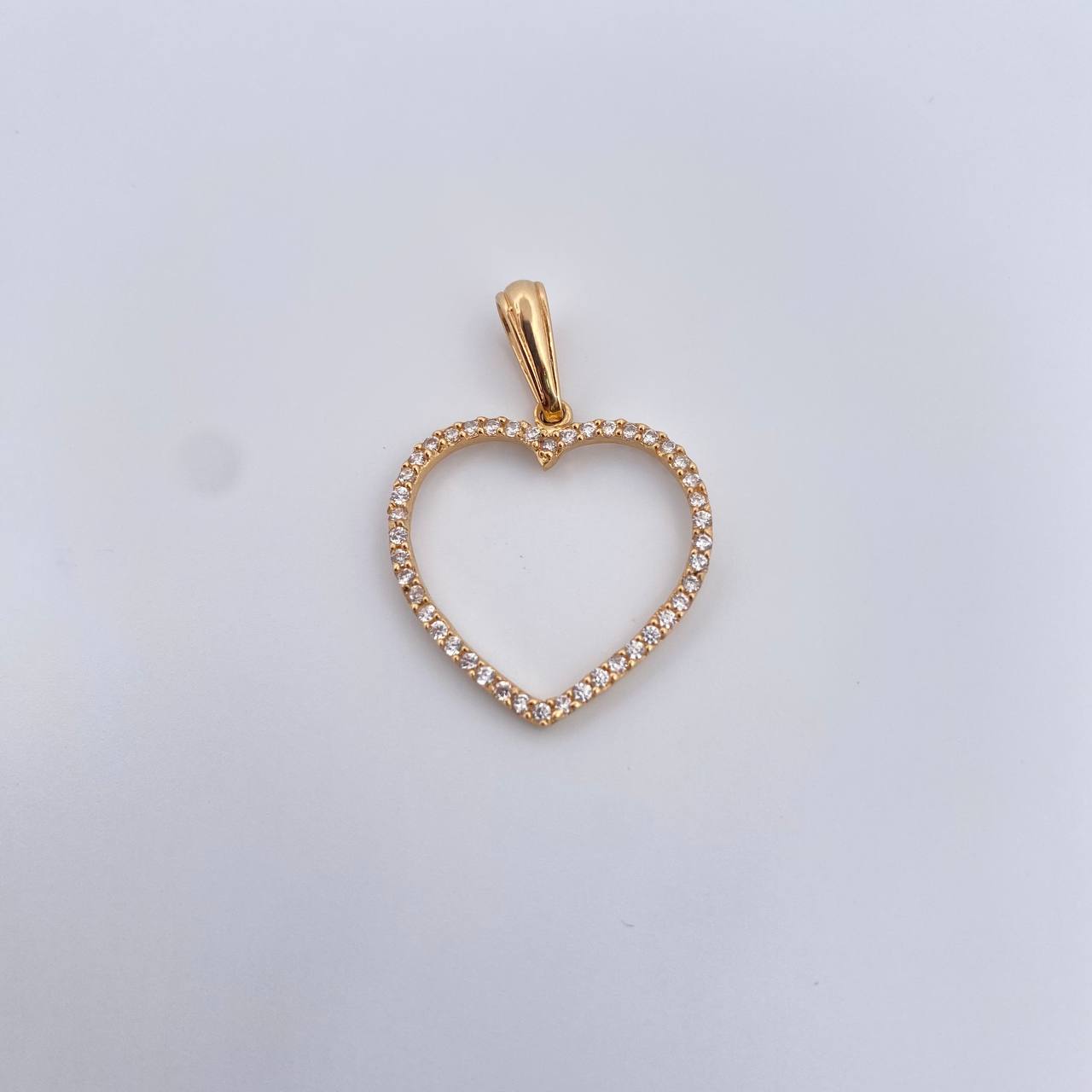 Pendant Heart Silhouette 1.75gr / 3.2cm / White Zirconia 18K Yellow Gold &