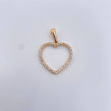 Pendant Heart Silhouette 1.75gr / 3.2cm / White Zirconia 18K Yellow Gold &