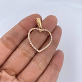 Pendant Heart Silhouette 1.75gr / 3.2cm / White Zirconia 18K Yellow Gold &