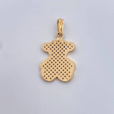 Pendant Bear Ts  2.35gr / 2.7cm / White Blue Zircons 18K Yellow Gold &