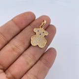 Pendant Bear Ts  2.35gr / 2.7cm / White Blue Zircons 18K Yellow Gold &