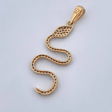 Pendant Snake 1.75gr / 3.9cm / Black Blue Zircons 18K Yellow Gold &